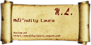 Mándity Laura névjegykártya